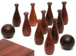 Wood Mini Bowling Game Set