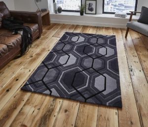 Area Rugs Hand Tufted Lucas Grey / Blue Carpet