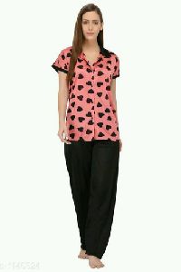 Ladies Satin Pajama Set