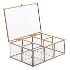 Partition glass jewelry boxes