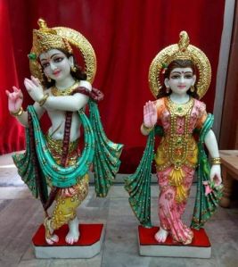 18 Inch Marble Radha Krishna Statue