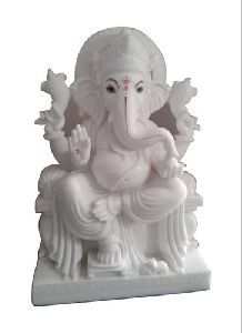 25 Inch Marble Lord Ganesha Statue