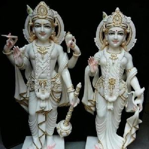 30 Inch Marble Laxmi Vishnu Statue