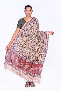 cream kalamkari silk dupatta