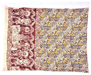 multicolor kalamkari screen printed silk dupatta