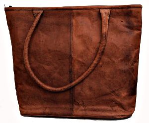 handmade leather shoulder tote bag