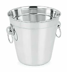Stainless Steel Ice Bucket With Ring Handle