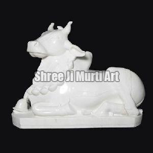 White Marble Nandi Statue