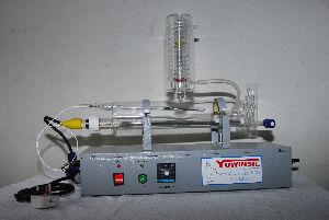 All Quartz Single Distiller Horizontal Model With 3 Level Built-in Safety Control 1 to 4 LPH,