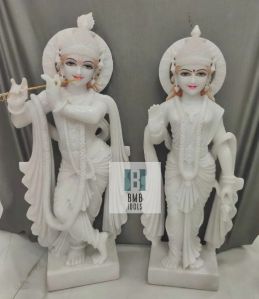 18 Inch Marble Radha Krishna Statue