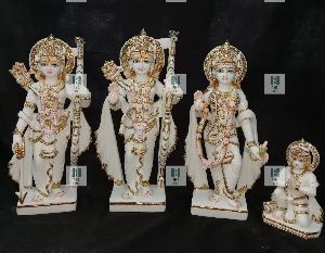 18 Inch Marble Ram Darbar Statue