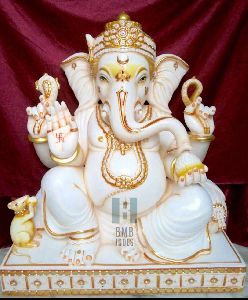 24 Inch Marble Ganesh Statue