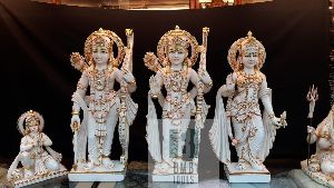 30 Inch Marble Ram Darbar Statue