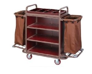 Mild Steel Brown Housekeeping Cart