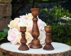 Wooden Candle Stick Holder