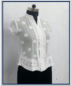Lucknowi Hand Embroidery Short Top