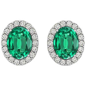 GIA Certified emerald and diamond earrings
