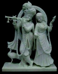 White Marble Radha Krishna Statue