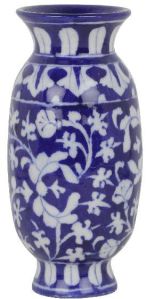 GABP2 Blue Art Pottery Flower Vase