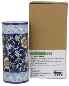 GABP3 Blue Art Pottery Flower Vase