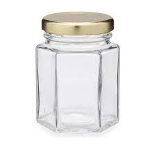 Glass Hexagon Jar