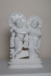 White Marble Vrindavan Radha Krishna Statue