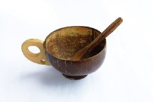 Coconut Shell Tea Cup With Spoon