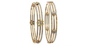 Ladies Party Wear Gold Bangles