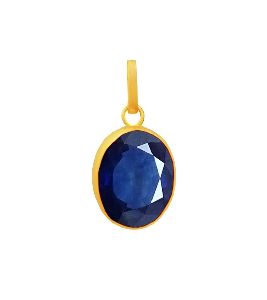 Blue Sapphire Oval Gemstone Pendant