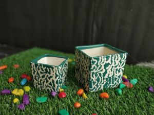 Printed Square Pot