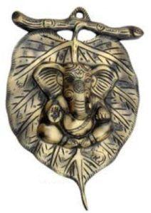 Brass Pan Leaf Door Hanging Lord Ganesha