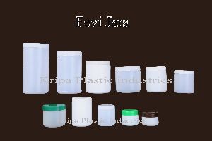 White Round Plastic Fevi Jars
