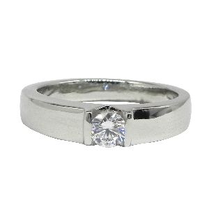 Solid White Gold Diamond Band Ring with IGI Certified