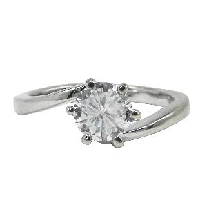 Solid White Gold Diamond Ring