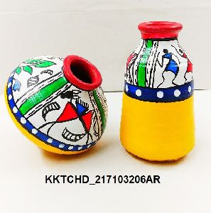 hand painted clay pottery
