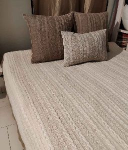 Cable Knitted Pattern Cotton Bed Cover