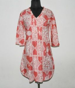 Digital Printed Silk Long Sleeve Tunic