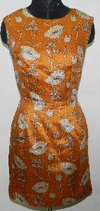 Silk Dupion Printed Dress