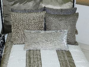 Smoking and Sequin Work Pleated Bed Cover