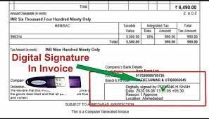 Digital Signature on Tally Invoice Software