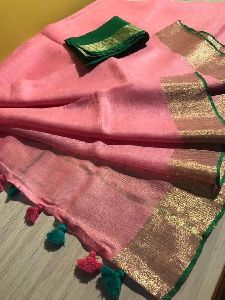 Linen Zari Saree