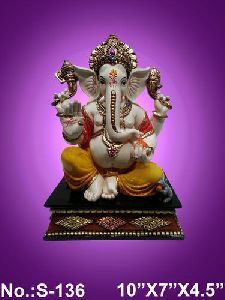 Fiber Multicolor Ganesh Statue