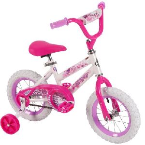 16 Inch Pink & White Kids Bicycle