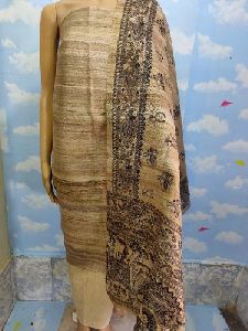 Tussar Ghicha Silk Unstitched Suit