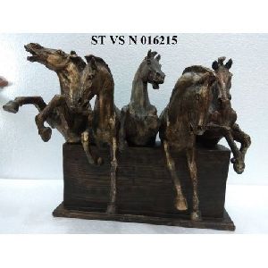 Resin Jumping Horse Sculpture Set