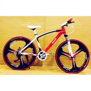 Red Sleek 3 Spokes 21 Gears Non Foldable Cycle