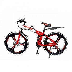 Red-White 3 Spokes 21 Gears Foldable Cycle