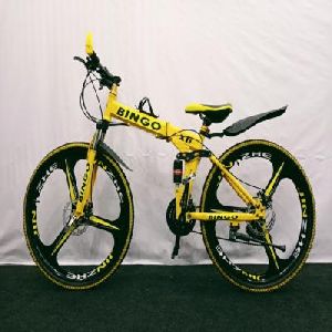 Yellow 3 Spokes 21 Gears Foldable Bicycle