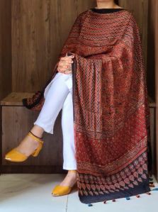 Ajrakh Modal Silk Dupatta