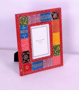 white metal photo frame